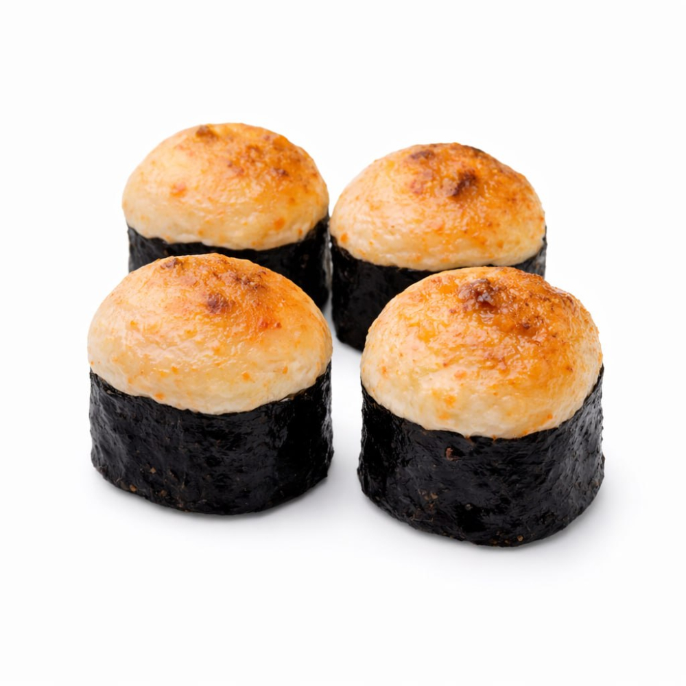 Запеченный ролл с копченным лососем, 4 шт.